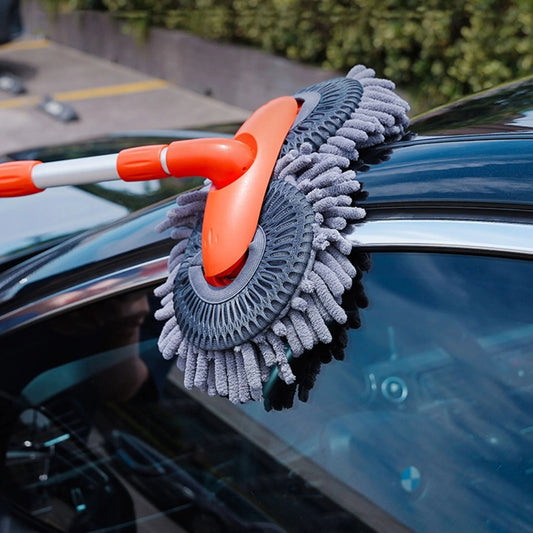 Car Wash Mop with Double Brush Head and Telescopic Handle
