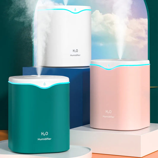 USB Air Humidifier with Dual Spray Ports and Essential Oil Diffuser