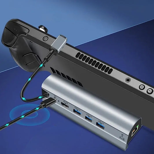 Steam Deck 6-in-1 Docking Station with HDMI 4K USB 3.0 Ethernet and 60W PD