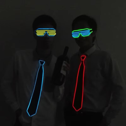 Men's LED Glowing Neon Tie Light-Up Party Accessory