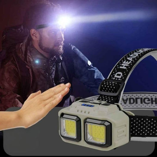 LED Induction Headlamp Waterproof Rechargeable Flashlight for Outdoor