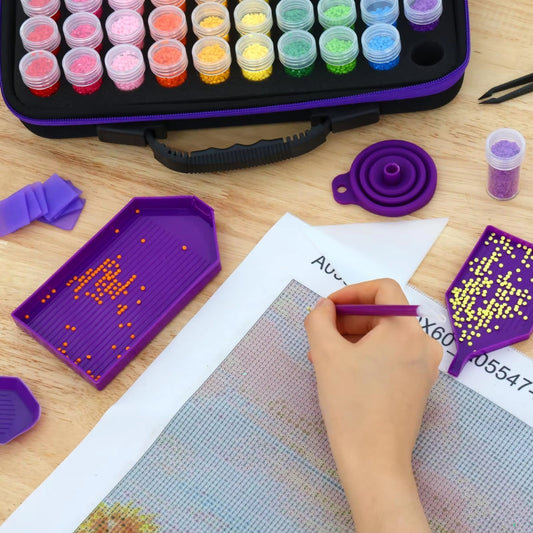 Diamond Painting Storage Box with Accessories and Shockproof Jars