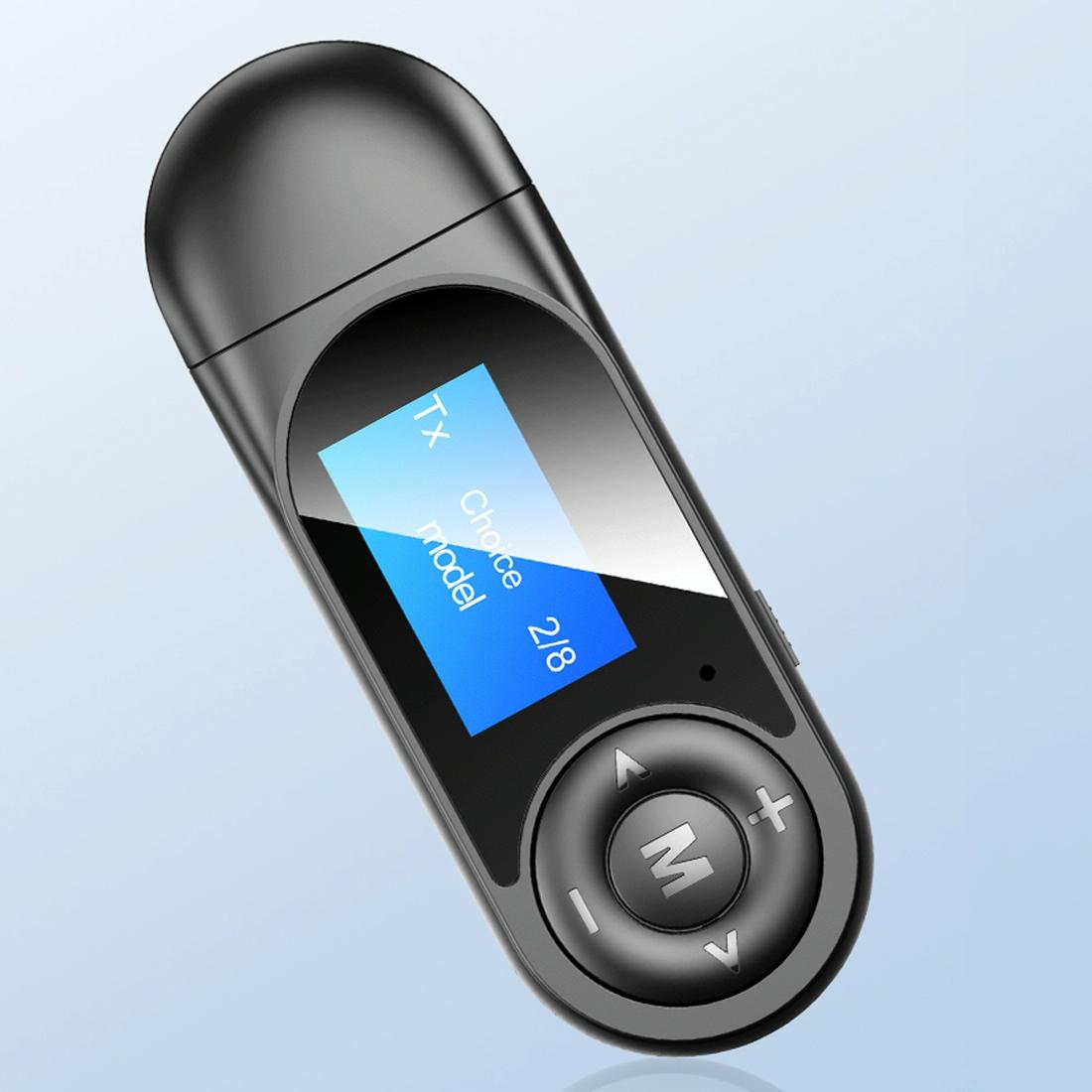 Lcd Bluetooth 5.0 Adapter Receiver / Transmitter - Black-1915196692630736896