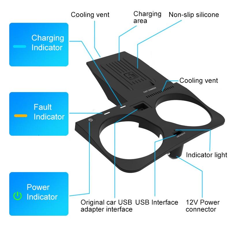 10W Wireless Charger For Bmw X6 2020-2022 - Qi Standard-1915197409097551873