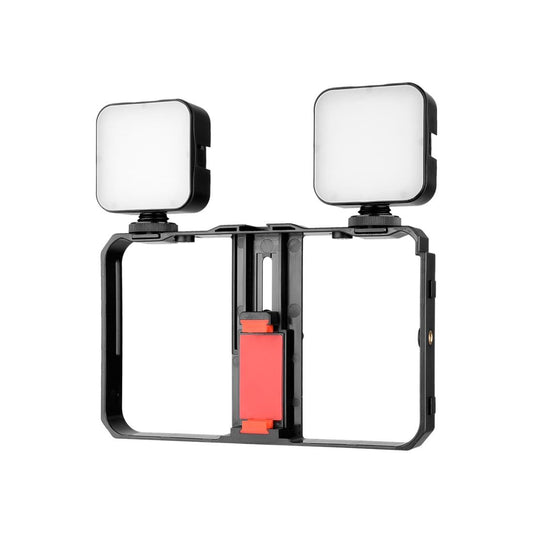 Vlogging Live Broadcast Smartphone Video Rig With Led Selfie Light And Stabilizer Handle-1915197699829927938