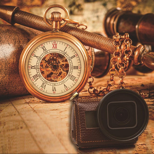 Genuine Leather Protective Case For Gopro Hero4 With Litchi Texture And Sling-1915196643918090242