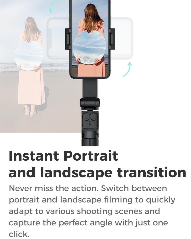 Portable Smartphone Gimbal Stabilizer - Foldable Green-1915196542168469509