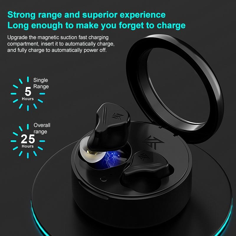 Obsidian Black Kz-Vxs Ten-Unit Coil Iron Bluetooth Earphones For Sports-1915196952245571591