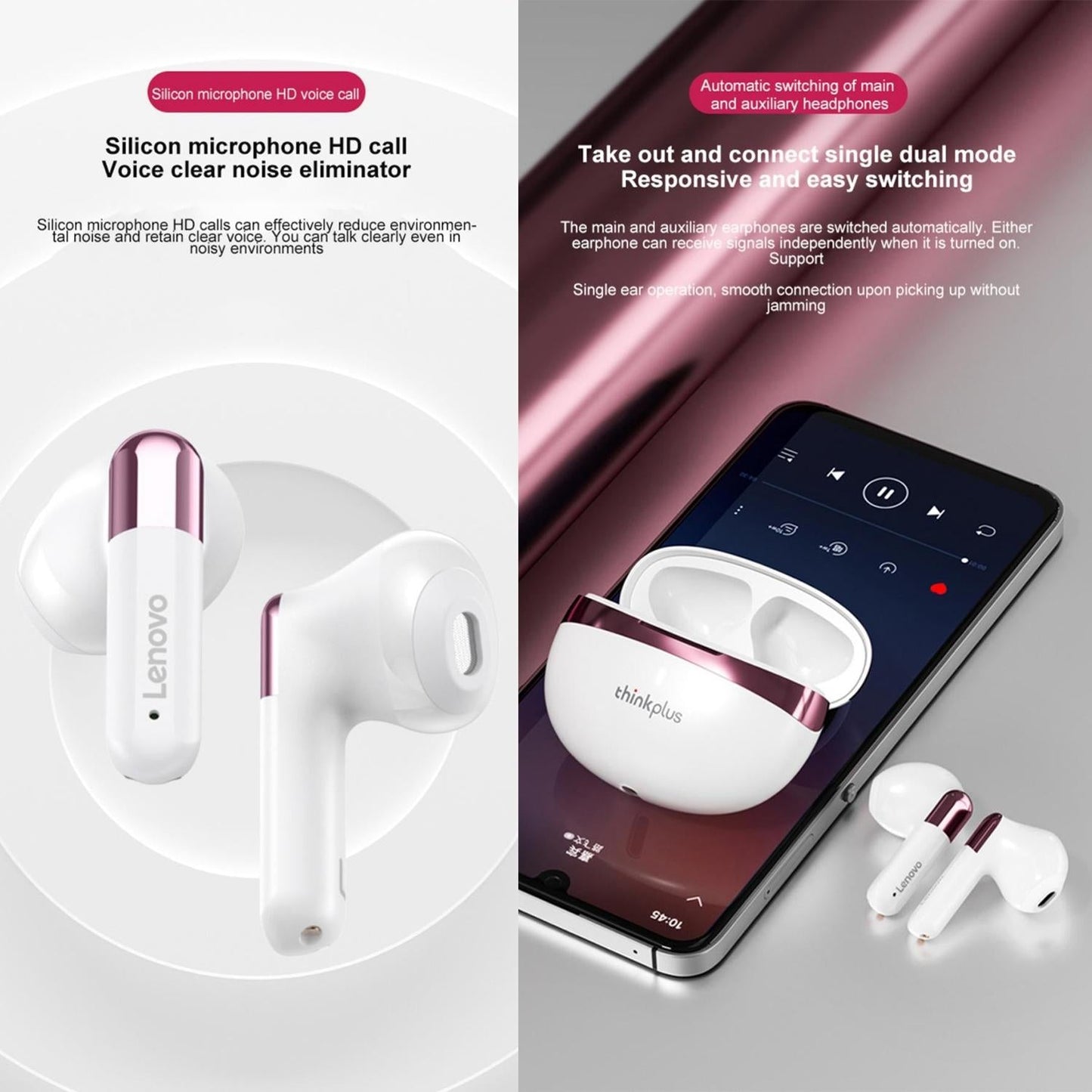 Wireless Bluetooth Earphones With Hd Mic - Black-1915196842975563778