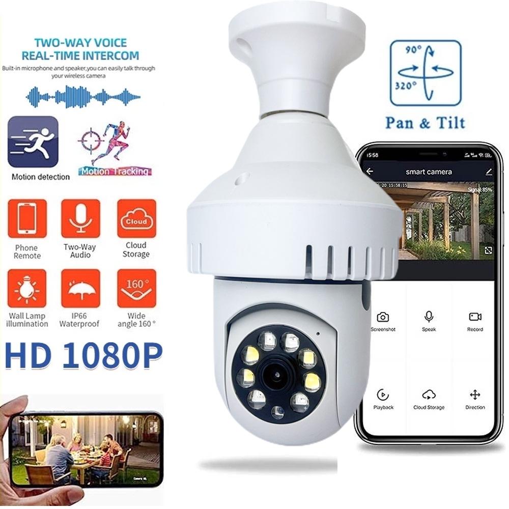 1080P Wifi Camera With Night Vision And Two-Way Voice - Smoke Alarm Bulb-1922443441250373637