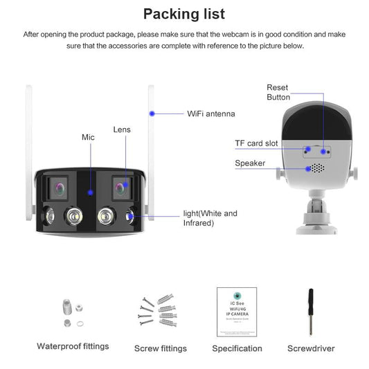 Smart Humanoid Recognition Wifi Alarm Camera - 180 Degree Dual 2Mp Ip-1915198286956990466