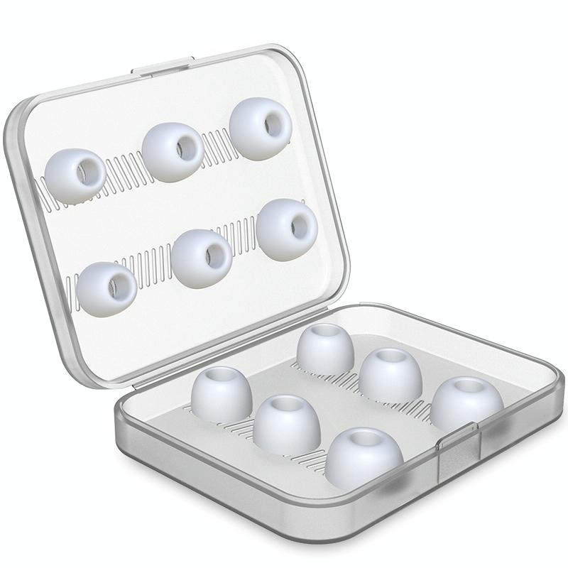 6 Pairs Wireless Earphone Earplugs For Airpods Pro With Storage Box - White-1915196916484935680