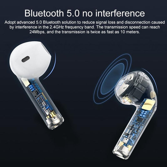 Wireless Bluetooth Earphones With Touch Display - White-1915196624737538050