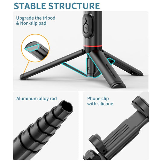 Rotatable Bluetooth Selfie Stick With Fill Light And Remote Control-1915197221817683970