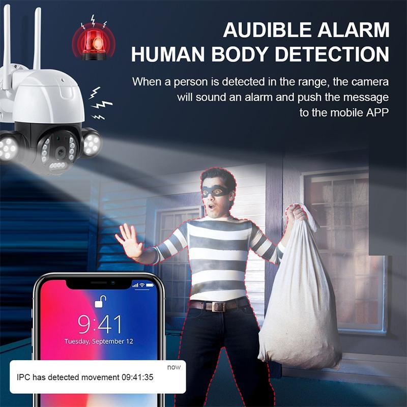 2.4G Wireless Ip Camera With 3.0Mp Motion Detection Two-Way Audio Night Vision And Tf Card Support - Ip65 Waterproof-1915196614797037573