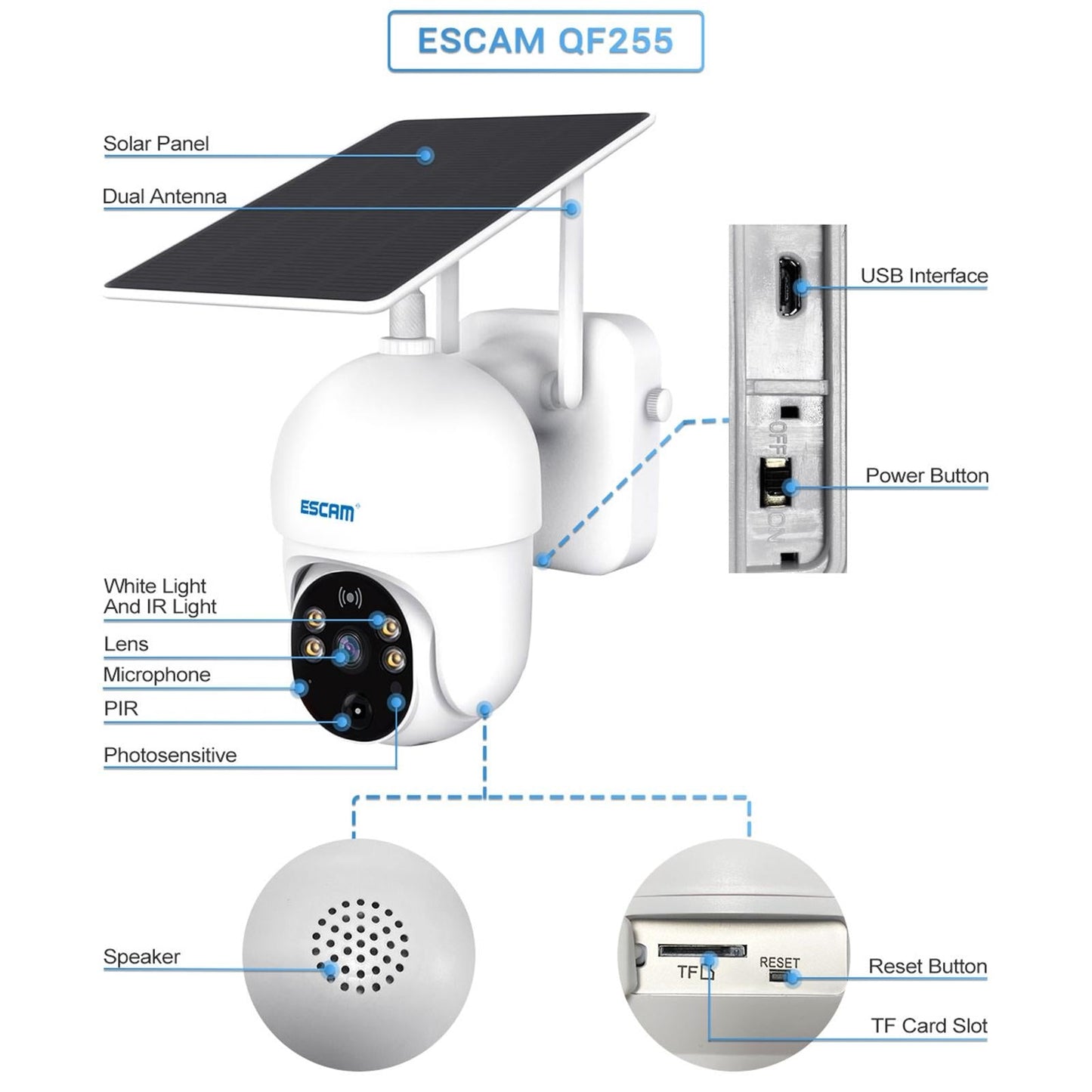 1080P Hd Solar Camera With Wifi Two-Way Voice Motion Detection Night Vision & Tf Card Support-1915197680351580167