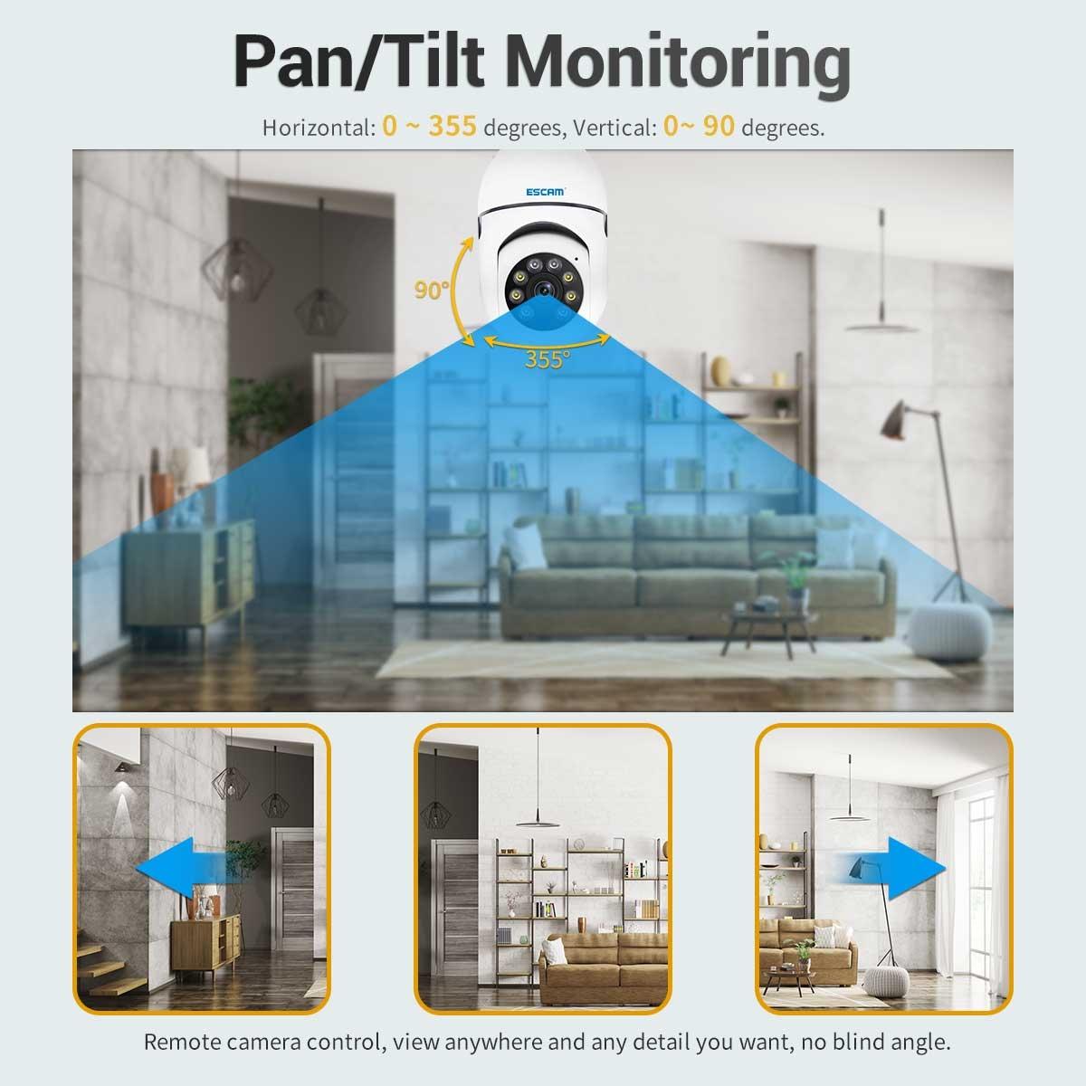 1080P Wifi Light Bulb Camera With Motion Detection Night Vision And Two-Way Audio-1915197294404309000