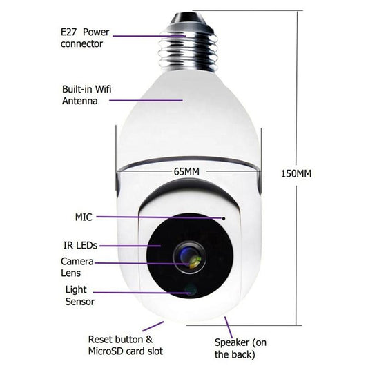 2Mp 5G Dual Frequency Bulb Camera With Two-Way Voice Intercom - White-1915196635546259458