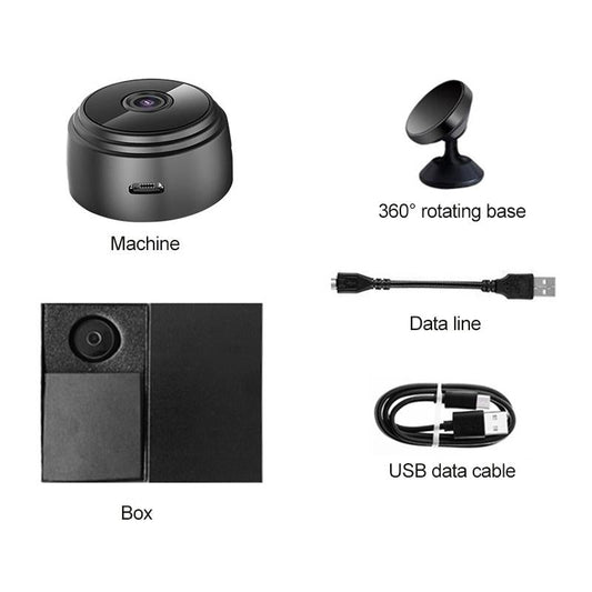 Wireless Network Camera With Wide-Angle Recording - 1080P Black-1915196485071409154