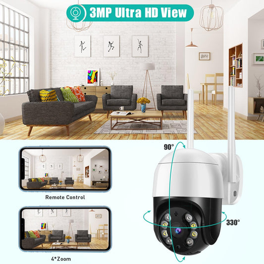 3.0Mp Wifi Ip Camera With Night Vision Motion Detection Two-Way Audio & Tf Card Support-1915196616042745858