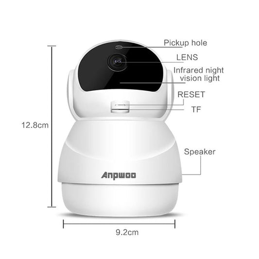 Wireless Hd Ip Camera With Motion Detection & Night Vision - 128Gb Tf Card Support White-1915196642362003458