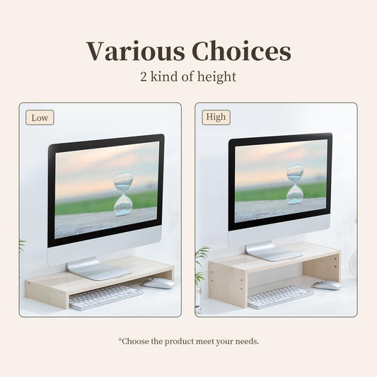 Natural Wood Monitor Stand - Compact Design-1915198222012387330