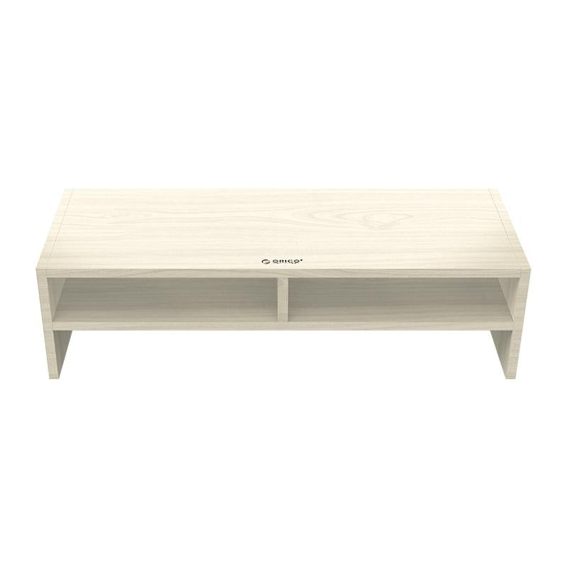 Wood Grain 2-Tier Monitor Stand With Partition-1915197390646808577