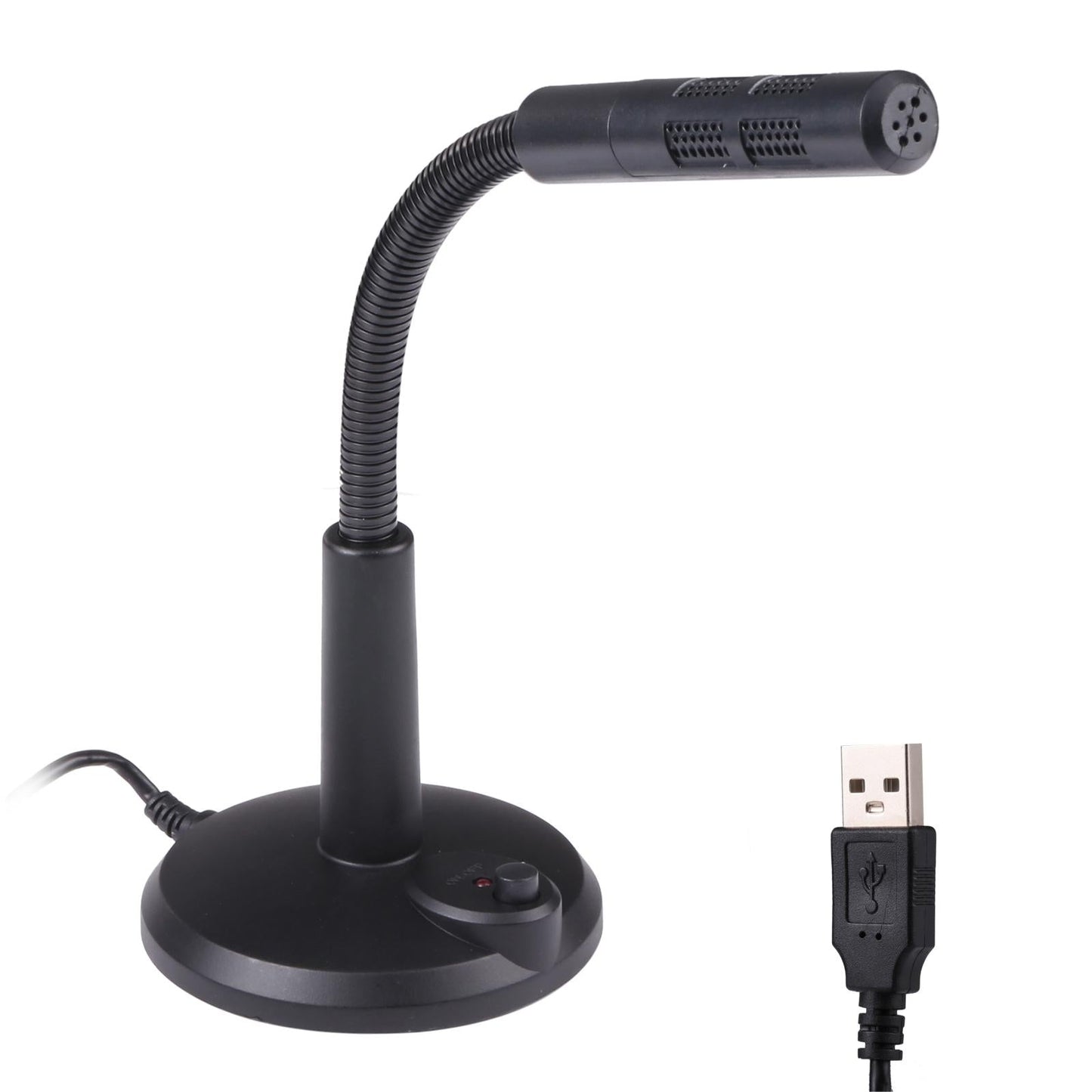Usb Computer Microphone - Plug And Play - Black-1915196753523642368