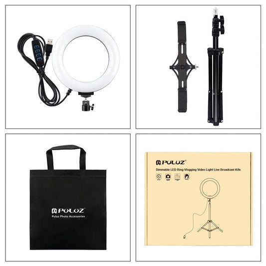 Live Broadcast Dual Phone Bracket With 1.1M Tripod & 6.2 Inch Led Ring Light Kit-1915197485282889730