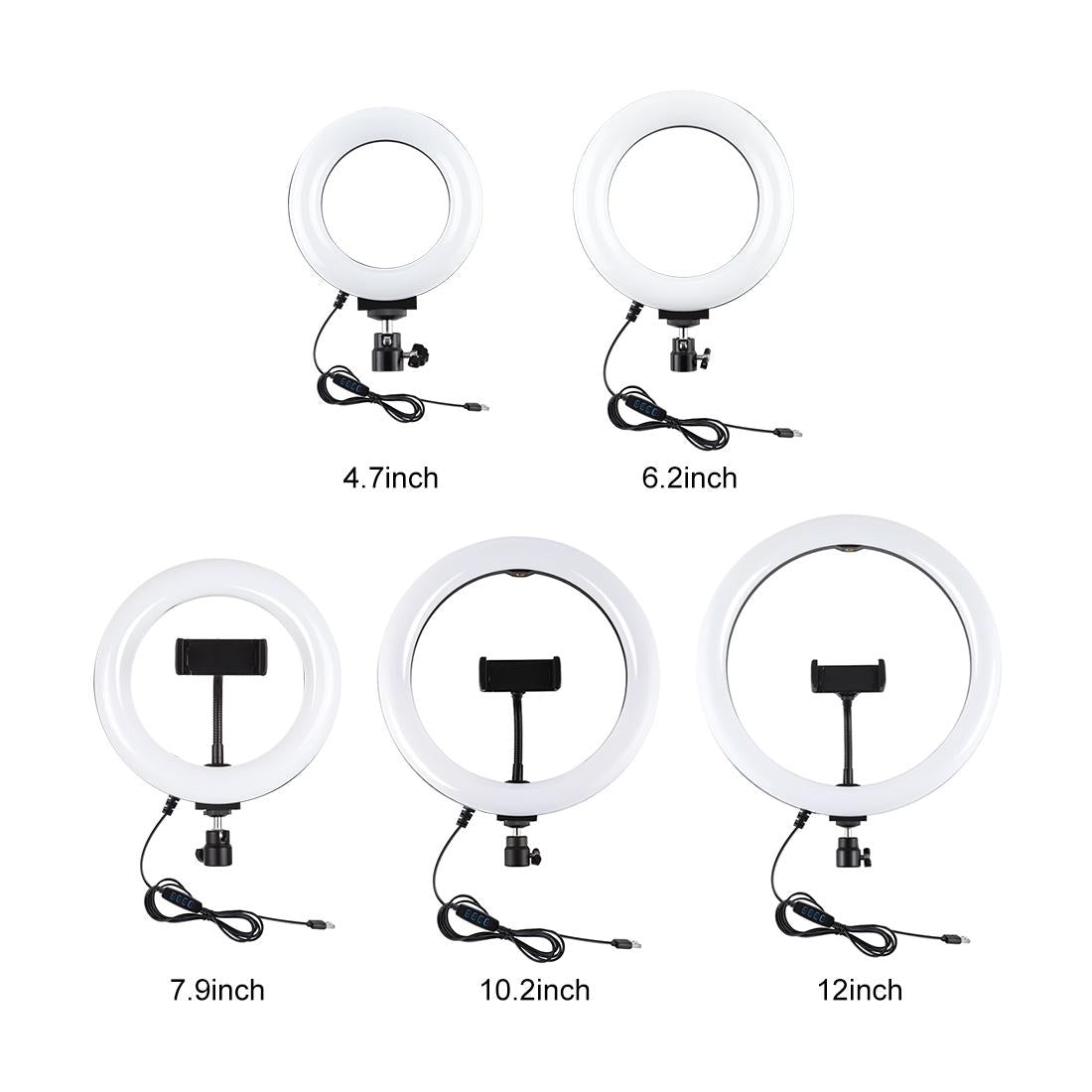 Horizontal Dual Phone Brackets With Tripod Mount & Led Ring Light Kit For Vlogging And Live Broadcasts-1915196737321046020