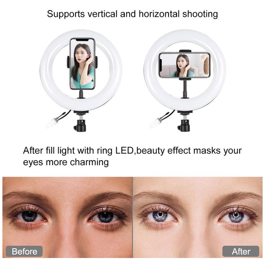 7.9 Rgbw Led Ring Light With Dual Colour Temperature And Phone Clamp-1915196683264856066