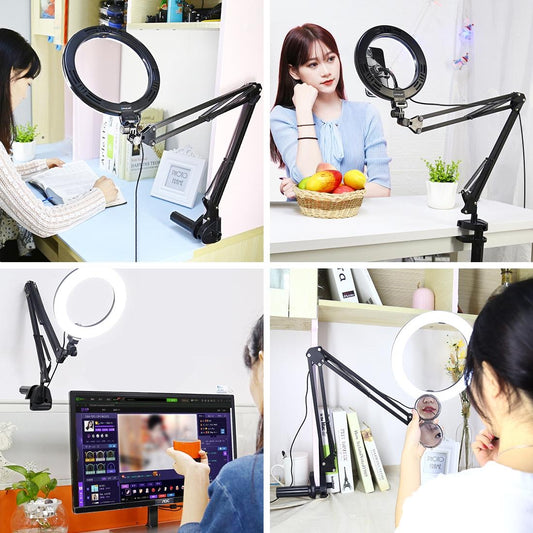 7.9 Ring Light With Usb 3 Modes Dual Colour Phone Clamp-1915196510862184450