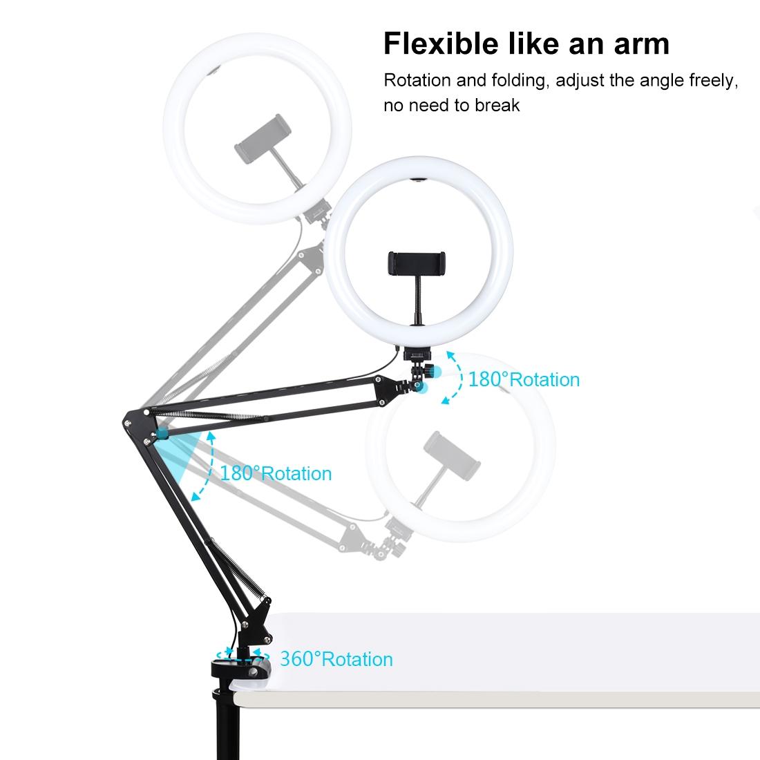 10.2 Ring Light With Usb 3 Modes Dual Colour Phone Clamp-1915196684514758663