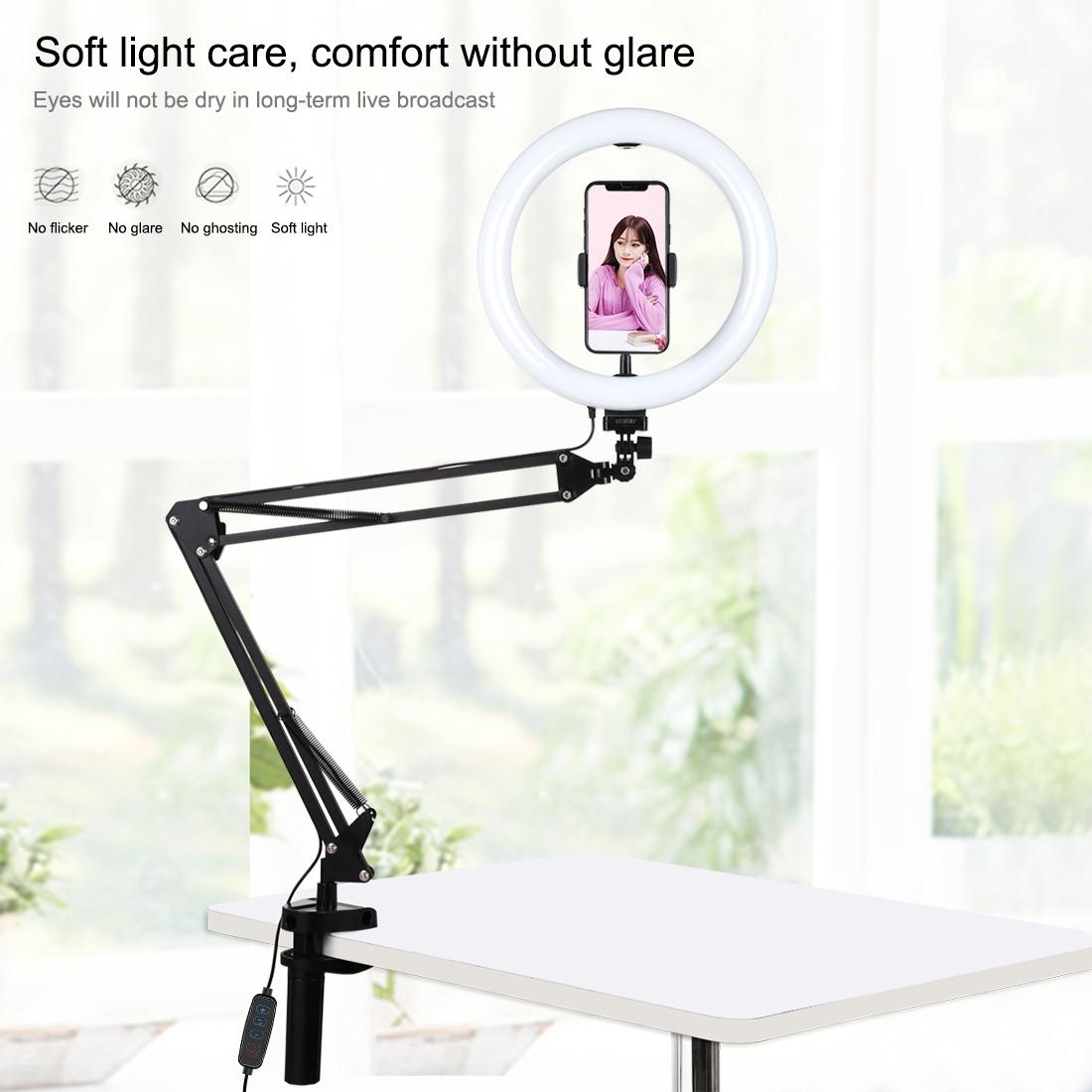 10.2 Ring Light With Usb 3 Modes Dual Colour Phone Clamp-1915196684514758665
