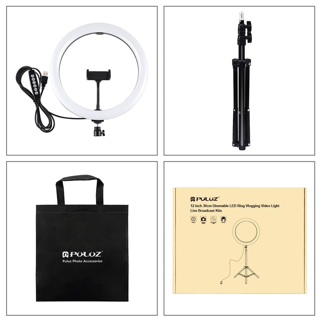 11.8 Led Ring Light Kit With Tripod And Phone Clamp-1915196745835483139