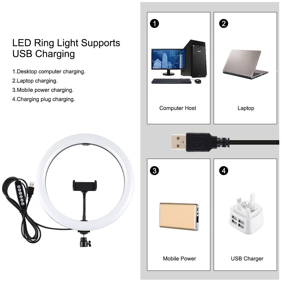 11.8 Led Ring Light Kit With Tripod And Phone Clamp-1915196745835483141