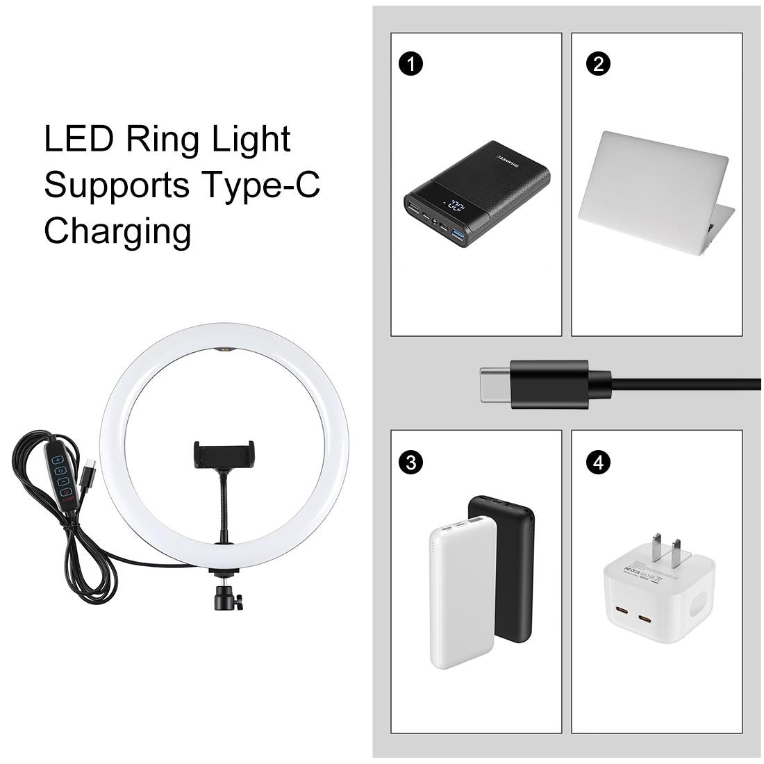 11.8 Led Ring Light With Tripod And Phone Clamp - 3 Modes Dual Colour Temperature Curved Surface - Black-1915196495787855876