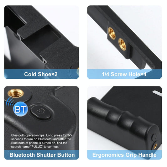 Bluetooth Vlogging Kit With Led Light Mic Tripod - Blue-1915196565732069378