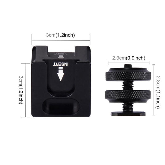 Aluminum 4-Head Hot Shoe Mount Adapter For Microphone And Flash Light-1915197891048247298