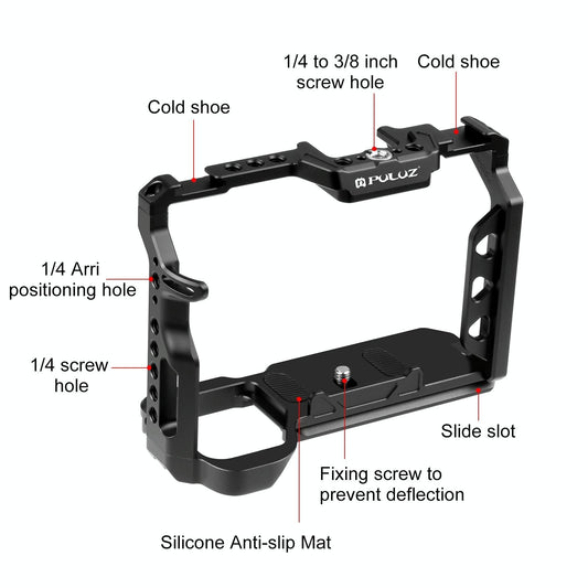 Sony A7 Camera Cage Stabilizer Rig - Metal Black-1915196761291493378
