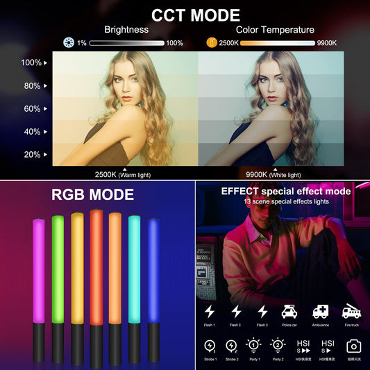 Handheld Rgb Beauty Fill Light - Metal Body 2500-9000K-1915197683195318274