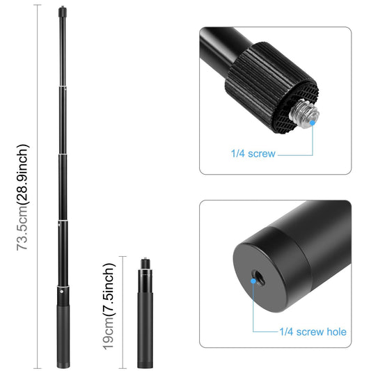 70Cm Selfie Stick With Invisible Adapter For Insta360 One X2 / X3-1915197543415943170