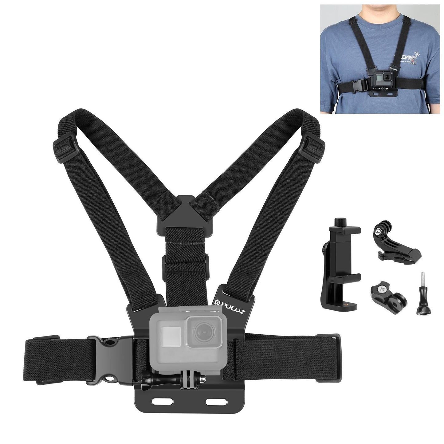 Adjustable Body Mount Belt With Phone Clamp And J Hook Mount-1915197653243793408