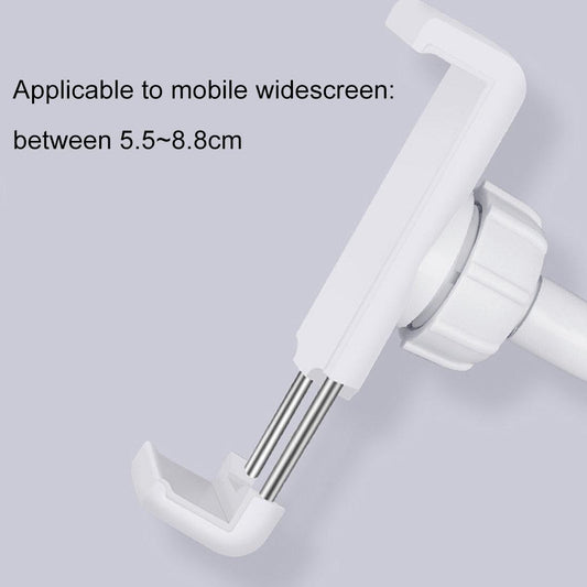 Universal Cell Phone Holder With Selfie Ring Light Microphone Clip & 3-Colour Light Adjustment For Studio Recording Live Broadcast Ktv White-1915196629716176898