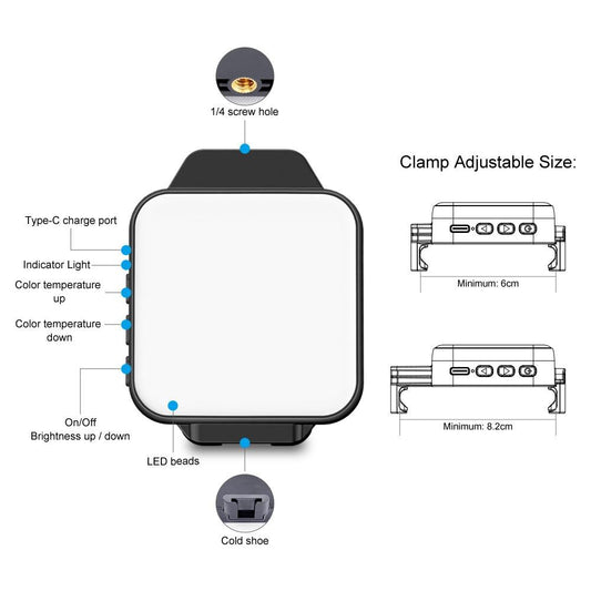 Food Jewelry Pocket Phone Fill Light With Clamp - W66-1915198251578036226