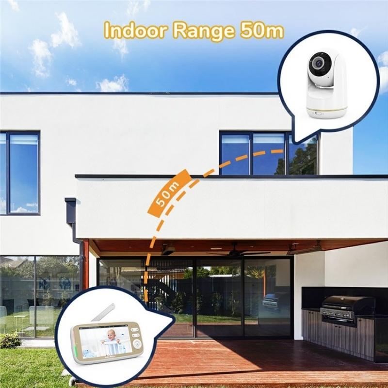 5-Inch Hd Baby Monitor With Built-In Ptz Rotation For Enhanced Security-1915196515312340996