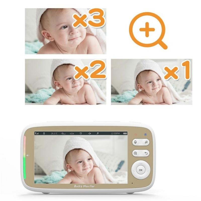 5-Inch Hd Baby Monitor With Built-In Ptz Rotation For Enhanced Security-1915196515312341000