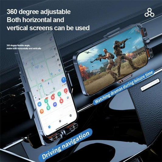 Wireless Car Charger With Infrared Sensor And Aluminum Bracket - Transparent Black-1915196926257664002