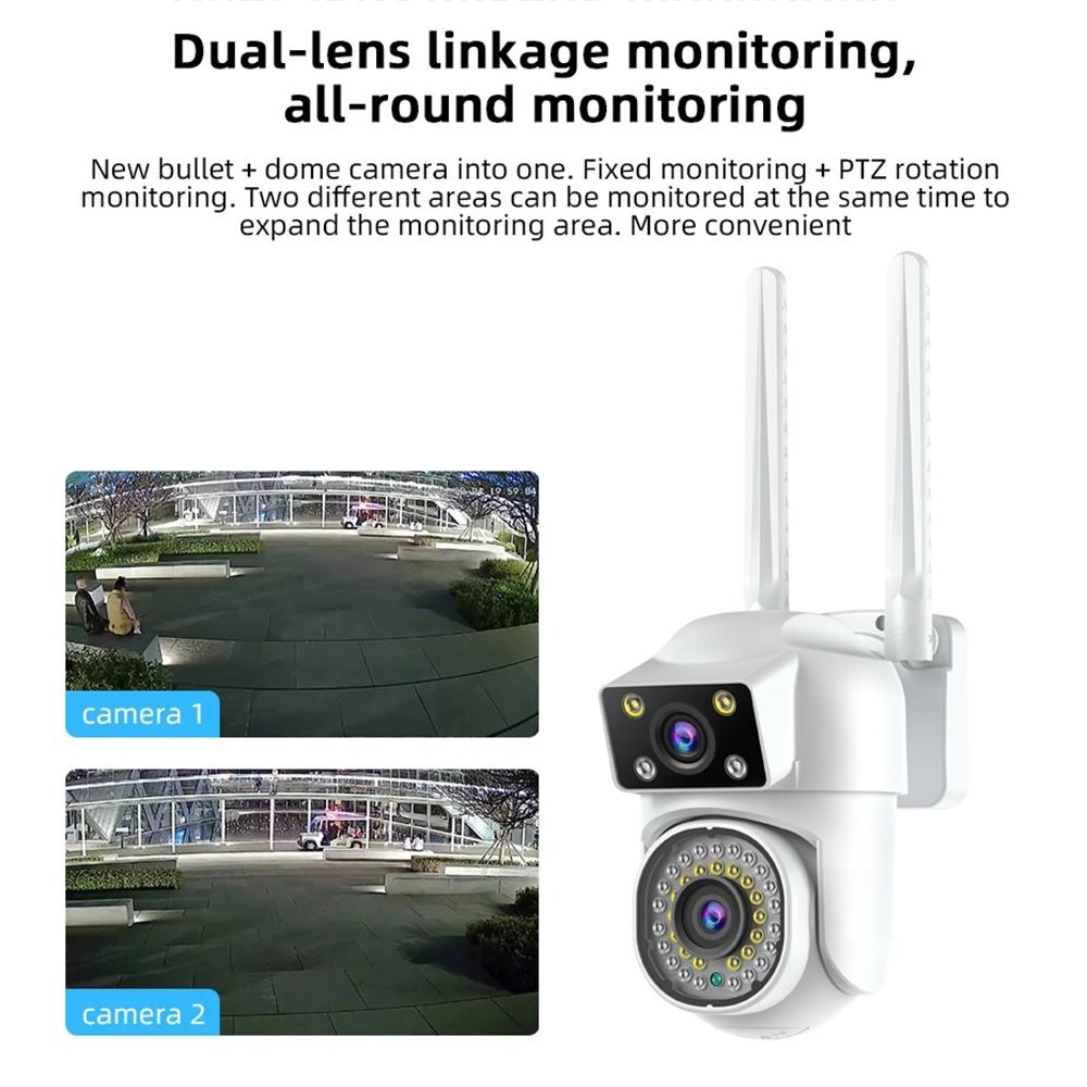 Outdoor Wifi Dual-Lens Camera With Night Vision And Remote Control-1915196517782786051