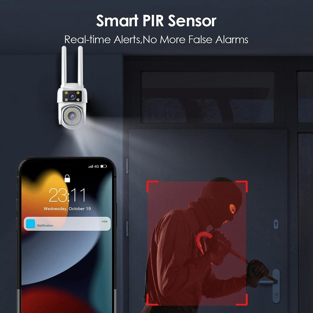 Outdoor Wifi Dual-Lens Camera With Night Vision And Remote Control-1915196517782786053